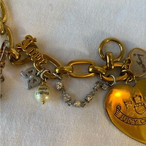 Juicy Couture Let Them Eat Couture Y2K Vintage Charm Heart Angel Bracelet